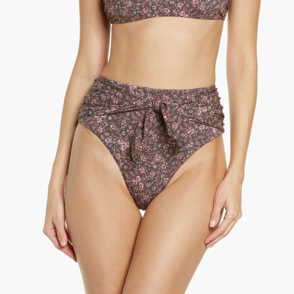 NWT- Veronica Beard - Azoia Floral Tie Front Bikini Bottoms - Picture 3 of 11